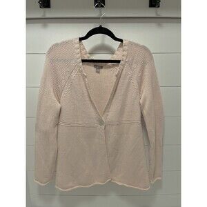 j jill Sweater Cardigan Size Medium Pale Light Pink